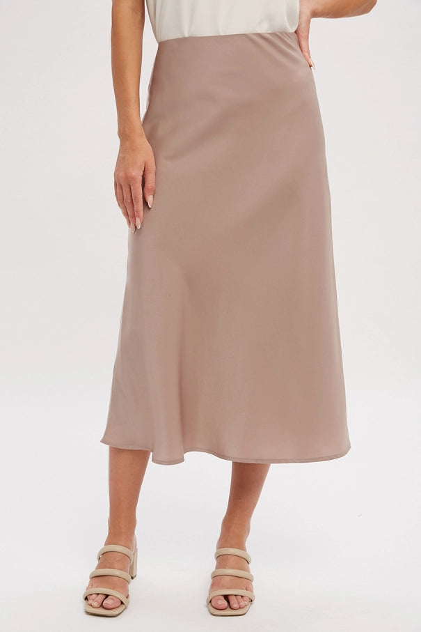 Amelia May Satin Midi Skirt