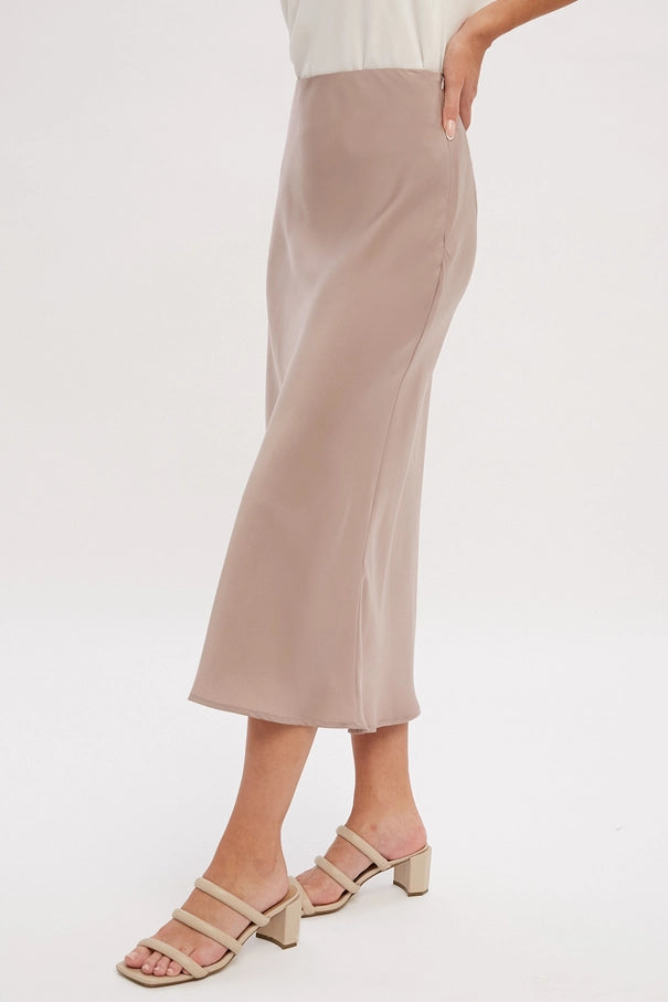 Amelia May Satin Midi Skirt