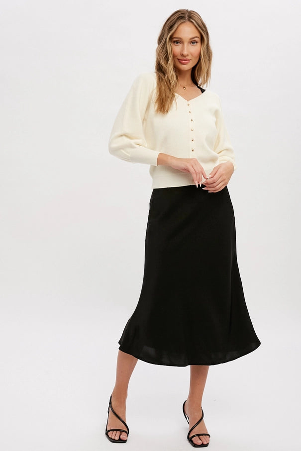 Amelia May Satin Midi Skirt