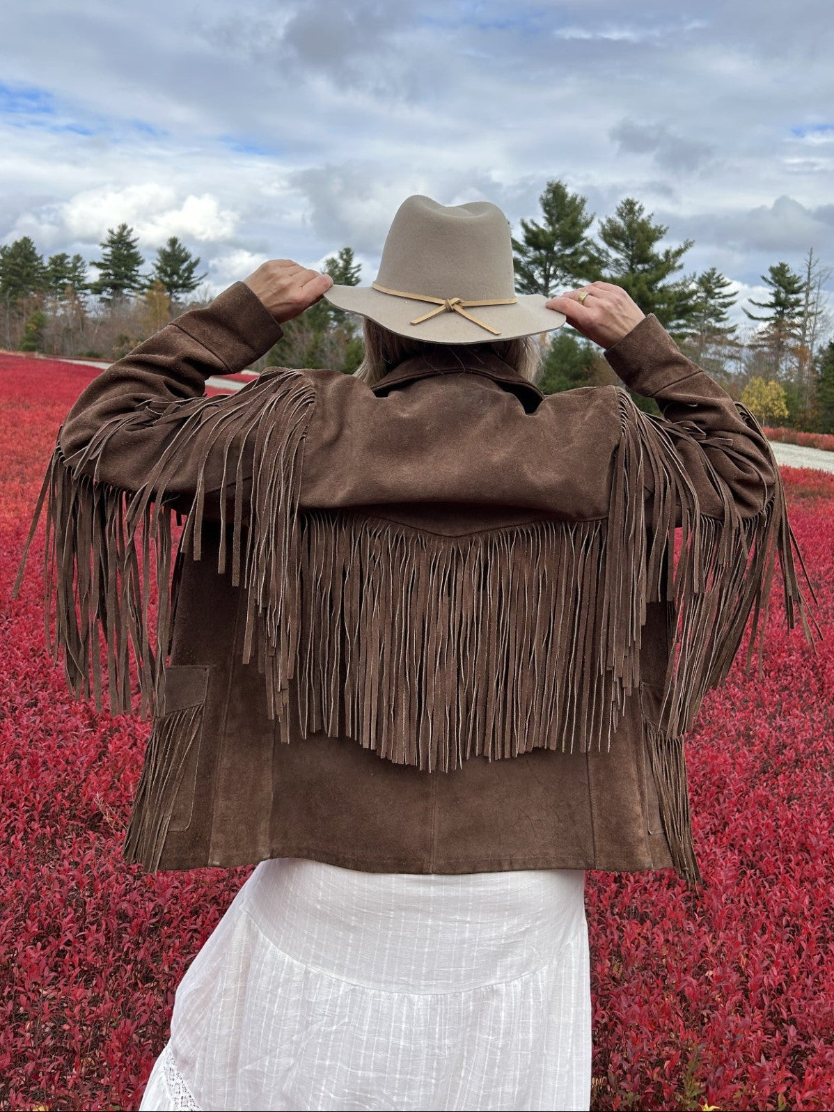 Vintage 1970's Schott Roughout Suede Western Fringe Jacket