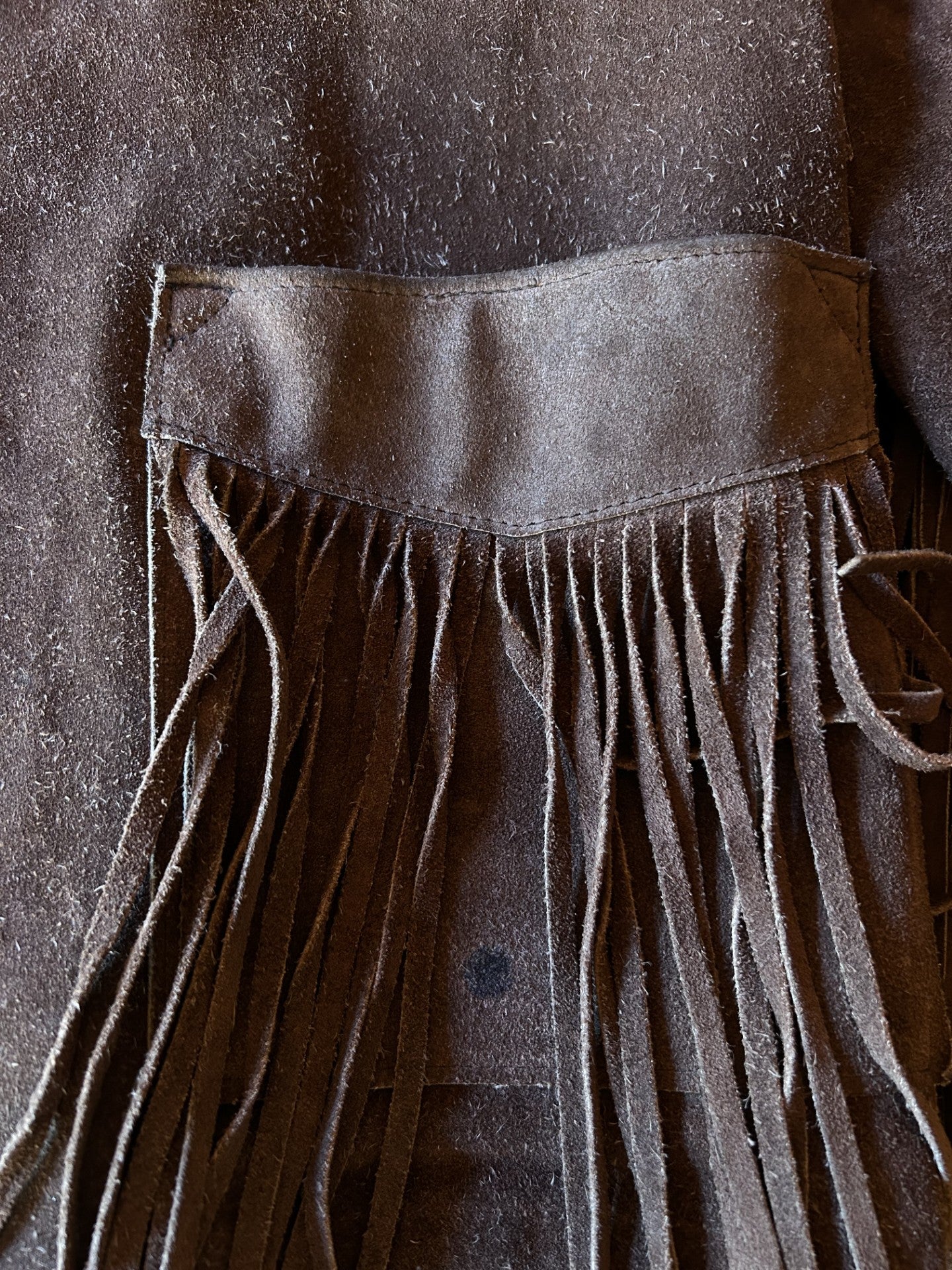 Vintage 1970's Schott Roughout Suede Western Fringe Jacket