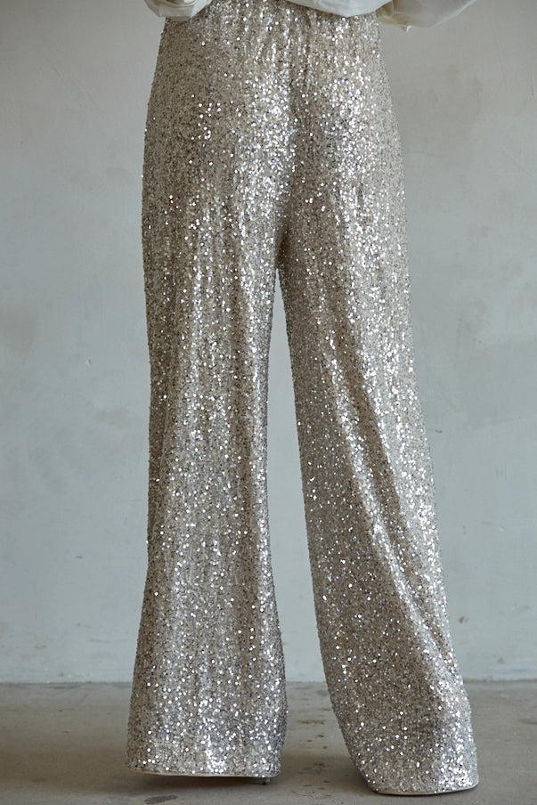 Allure Sequin High-Rise Wide Leg Pants