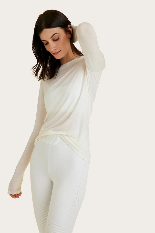 Washable Cashmere Long Sleeve Crew