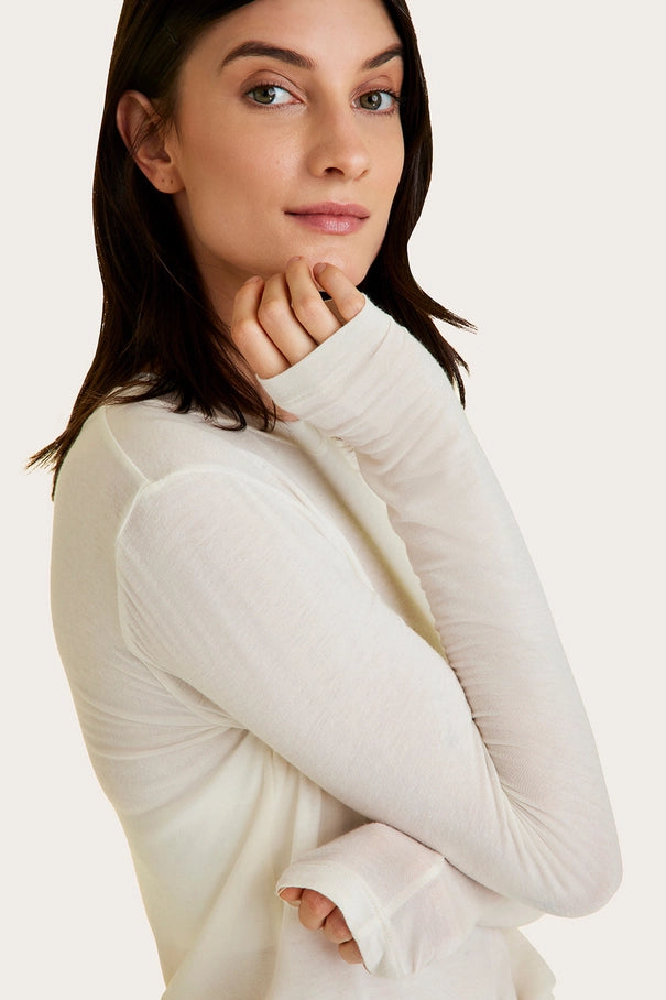 Washable Cashmere Long Sleeve Crew