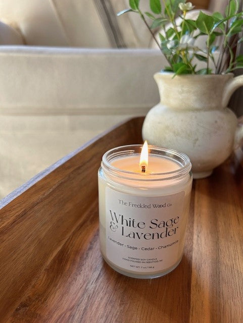 100% Clean Soy Candle White Sage Lavender