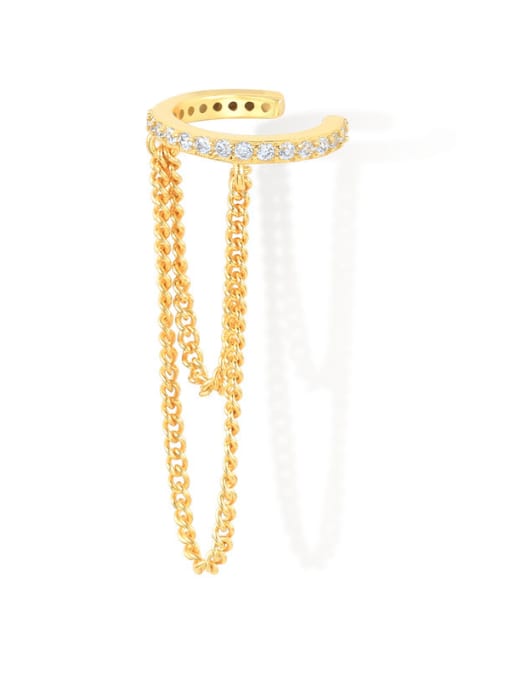 Gia Chain Huggie Earring - 14K Gold Plated 925 Sterling Silver