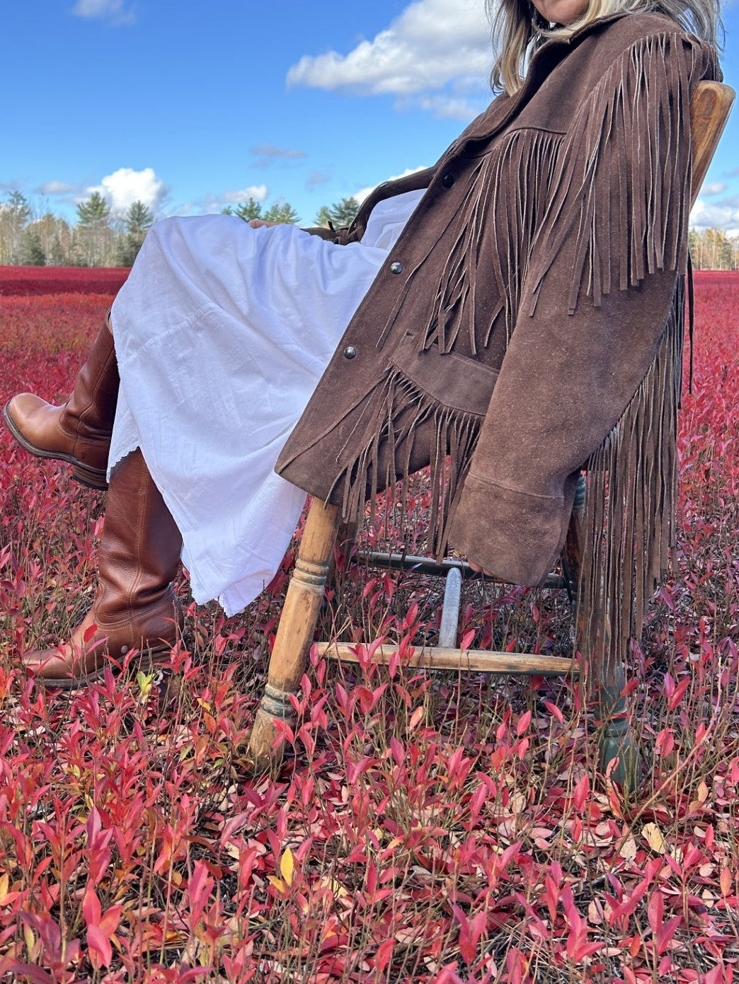 Vintage 1970's Schott Roughout Suede Western Fringe Jacket
